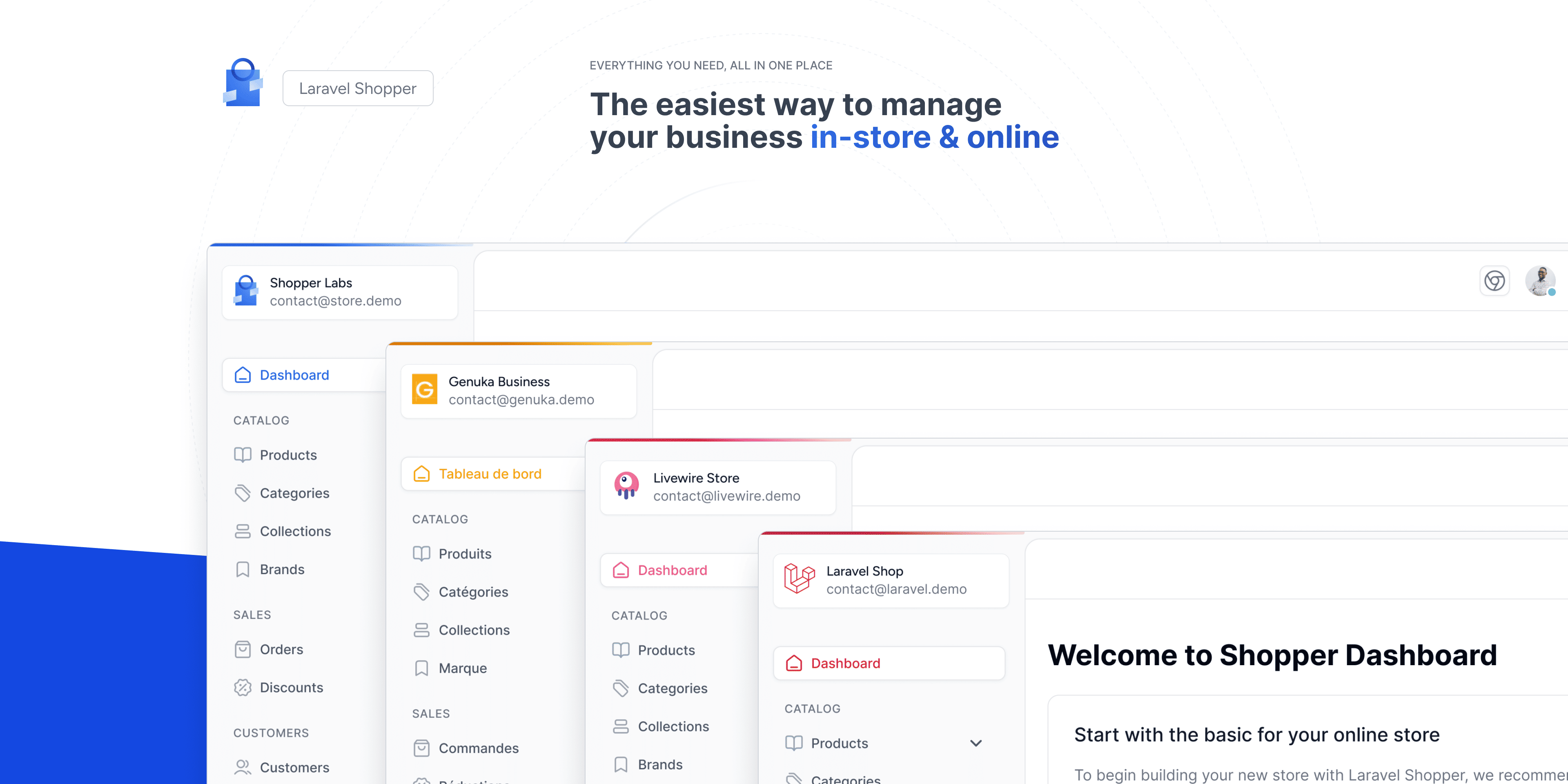 Discovering Dashboard - TALL Stack E-commerce Framework